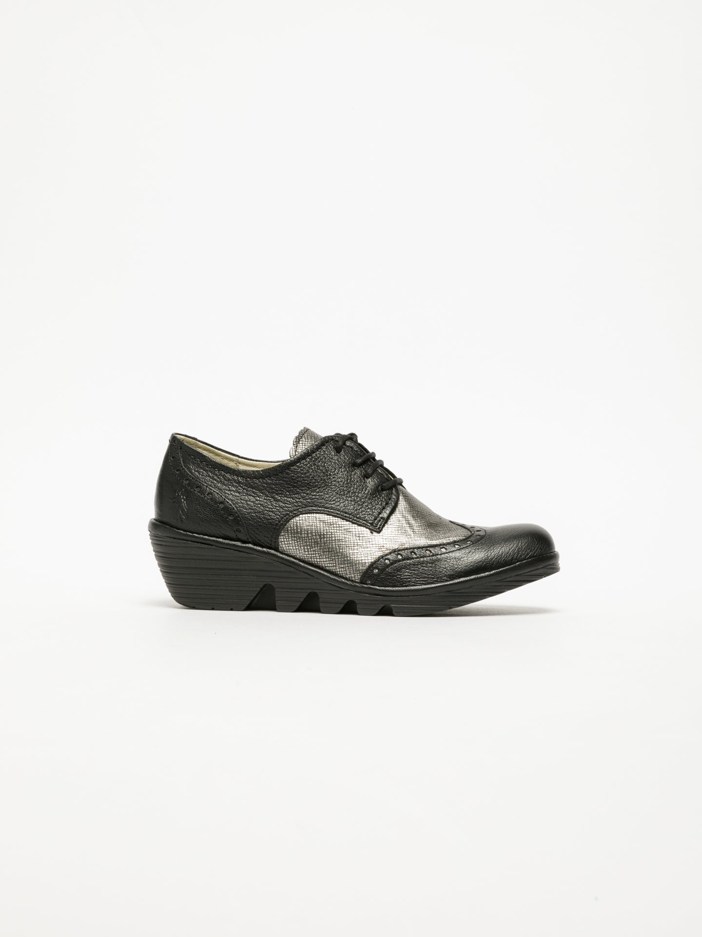 Fly London Coal Black Derby Shoes